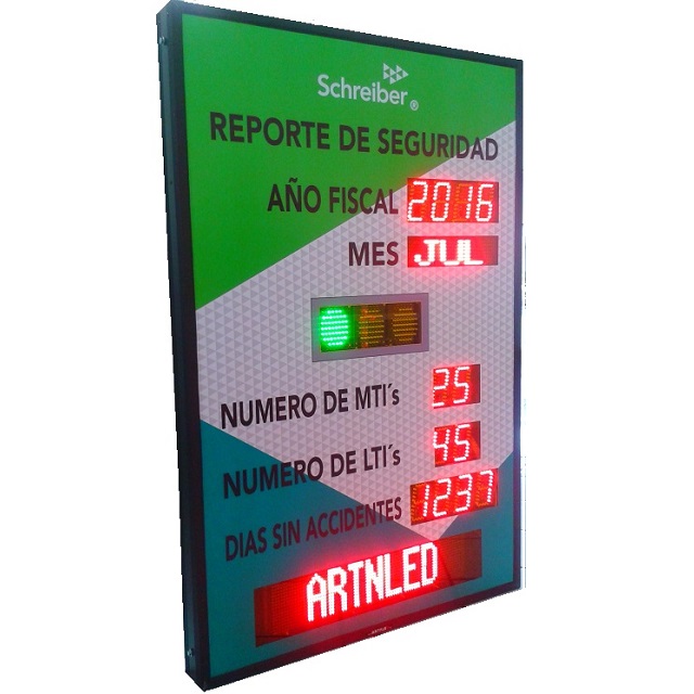 Contadores de Días Sin Accidentes, Campos Numéricos y Semáforo